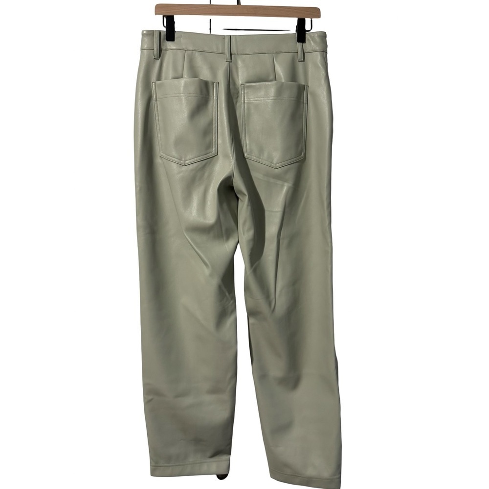 a new day Vegan Leather Green Trousers with Front Pleats - Picture 2 of 10